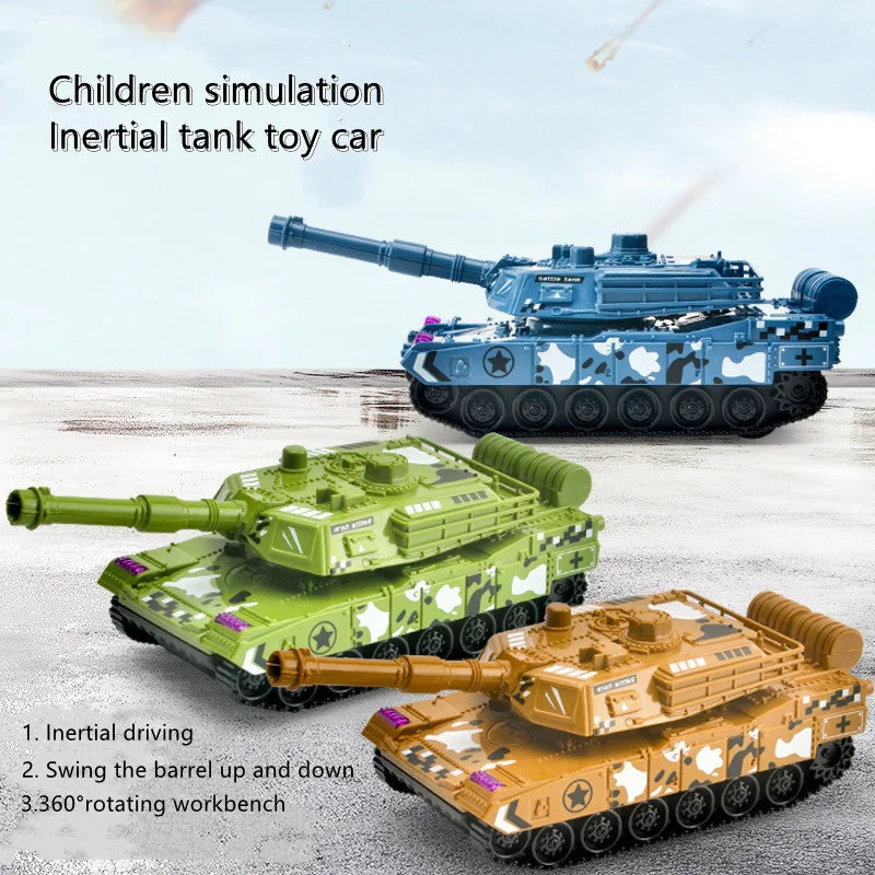 1Pcs Military Tank PVC Simulated Transport Vehicle Inertial Car Toys Resistant Model Toys For Boy Children Gifts