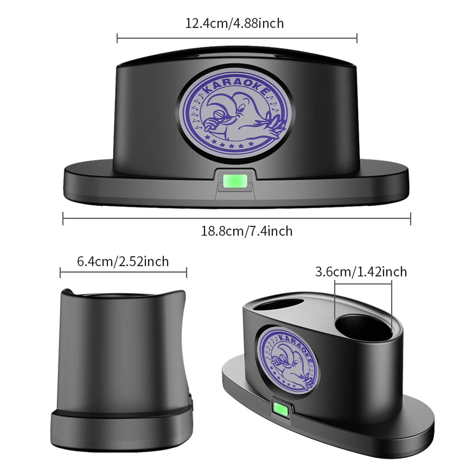 محطة شحن ميكروفون مغناطيسي لاسلكي 2 شاحن ميكروفون عالمي محمول لسطح المكتب حامل شحن ذكي موفر للطاقة التوصيل والتشغيل #6