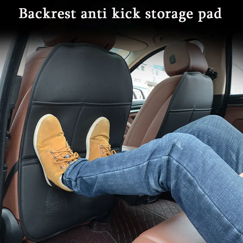 

Premium PU Leather Car Seat Back Protector With Sponge Filling Kick-Proof Waterproof All Season Universal Anti Slip Car Products