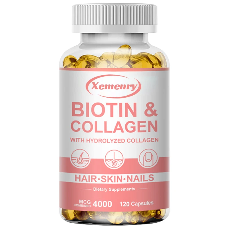 

Xemenry Biotin and Collagen Supplement, Vegan Capsules Non-GMO, Gluten-Free