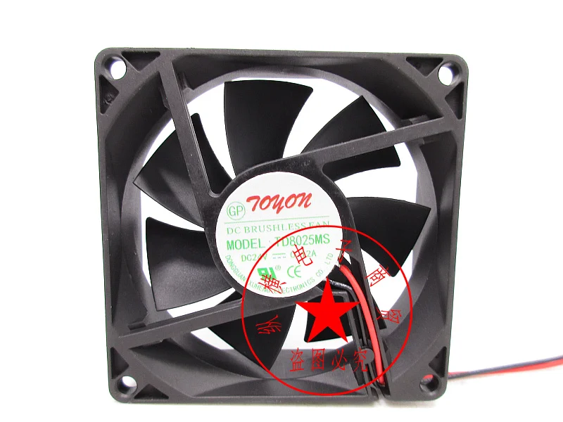 

TD8025MS DC 24V 0.12A 80x80x25mm 2-Wire Server Cooling Fan