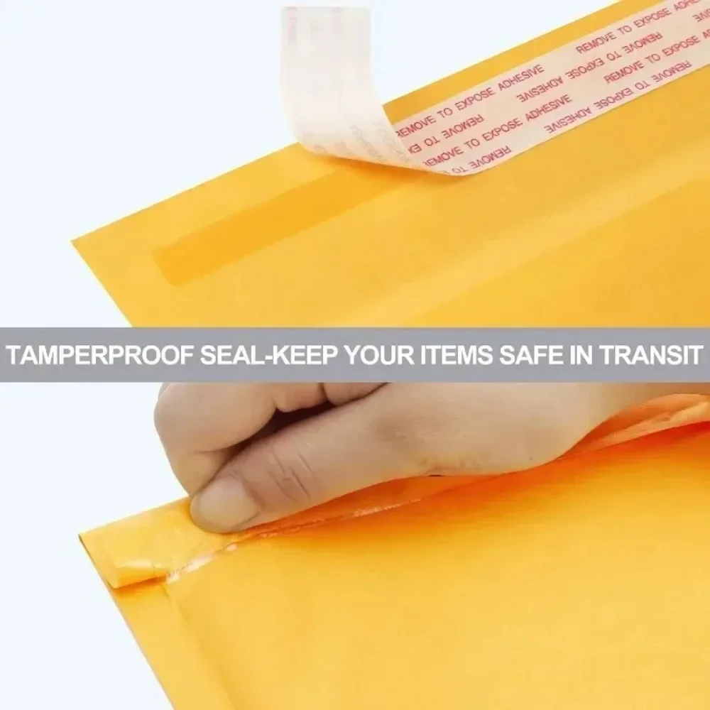 50-10PCS Kraft Bubble Mailers ซองกระเป๋าซีลกาวจัดส่งกระเป๋ากันน้ํา Mailing Envelopes สําหรับธุรกิจบรรจุภัณฑ์ของขวัญ