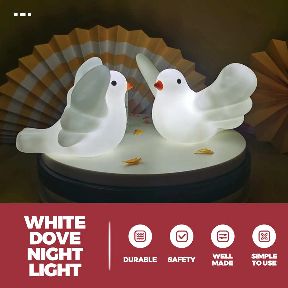 

Cartoon Pigeon Night Light LED Safe Kids Lamp White Dove Vinyl Nursery Bedroom Animal Gift Small Night Lamp Bedside Baby Room