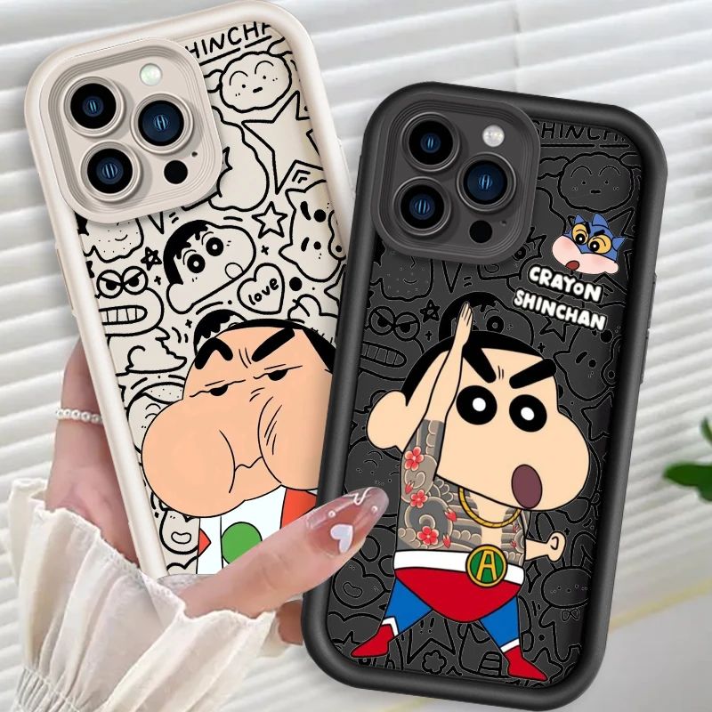 C-Crayon Anime Fashion Cute Eye Ladder For Apple iPhone 15 14 13 12 11 XS XR X Pro Max Plus TPU Phone Case