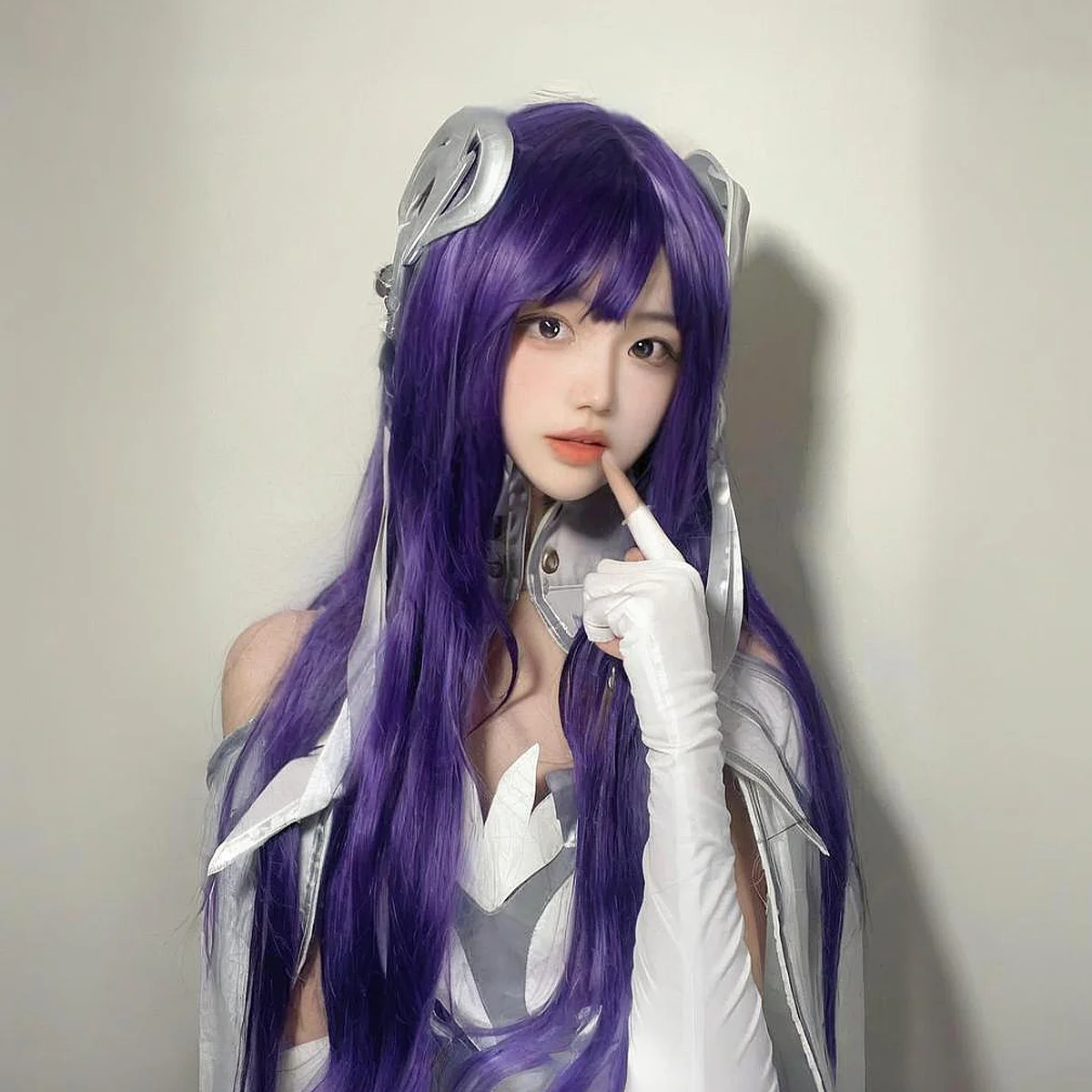 Xishi Returning Void Dream Cosplay شعر مستعار كامل | شعر حريري مغري أرجواني طويل مستقيم لشرف الملوك #1