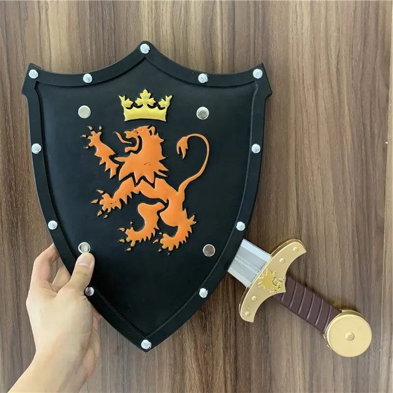 Halloween Gift 2pcs/Sets Lion Sword Shield Toy Weapons Game Cosplay Role Play For Boys  Safety PU Rubber