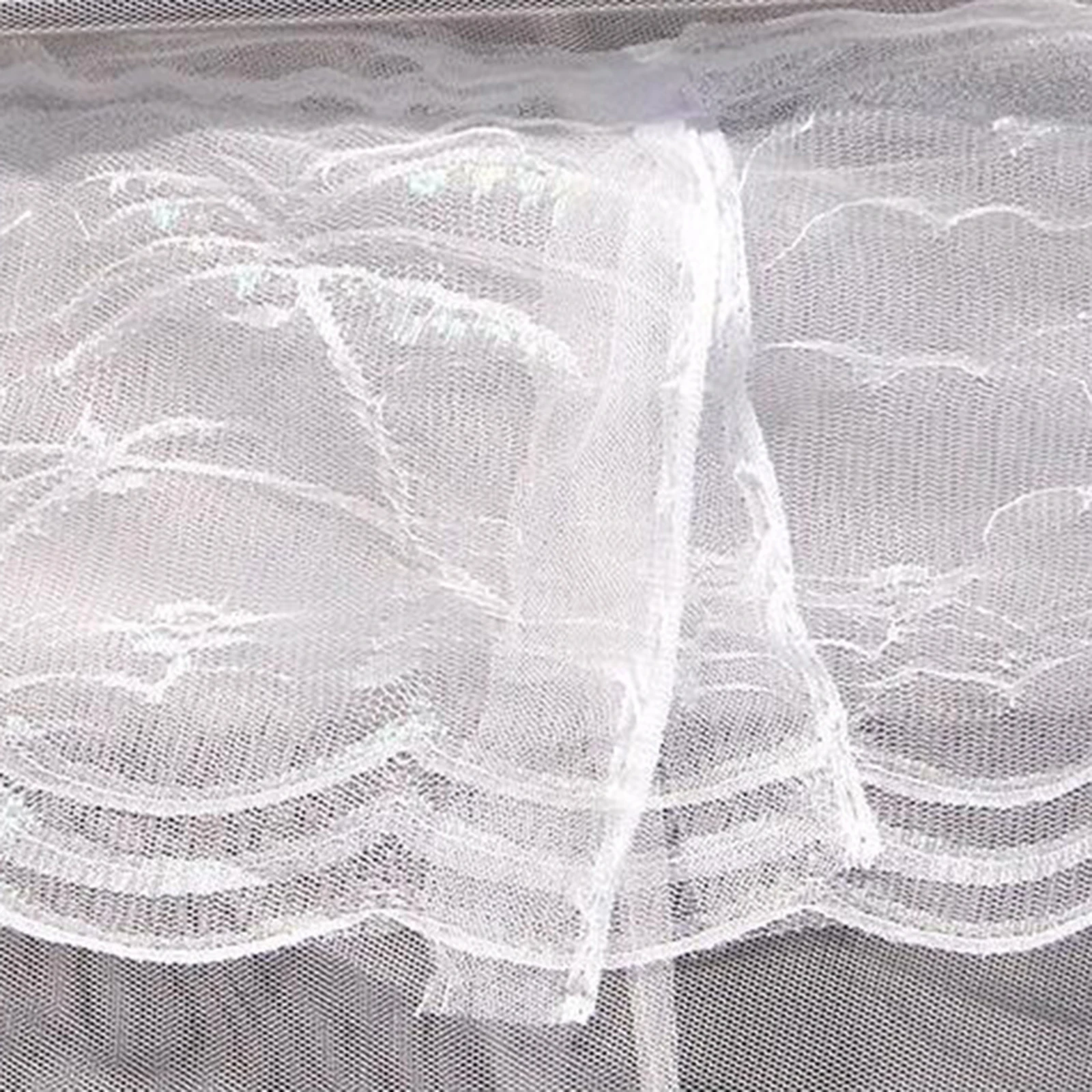 4 Corner Post Lace Trim Princess Bed Canopy 2024 Summer Fine Mesh Lace Square Mosquito Net Student Dormitory Room Decor 1.8mhigh