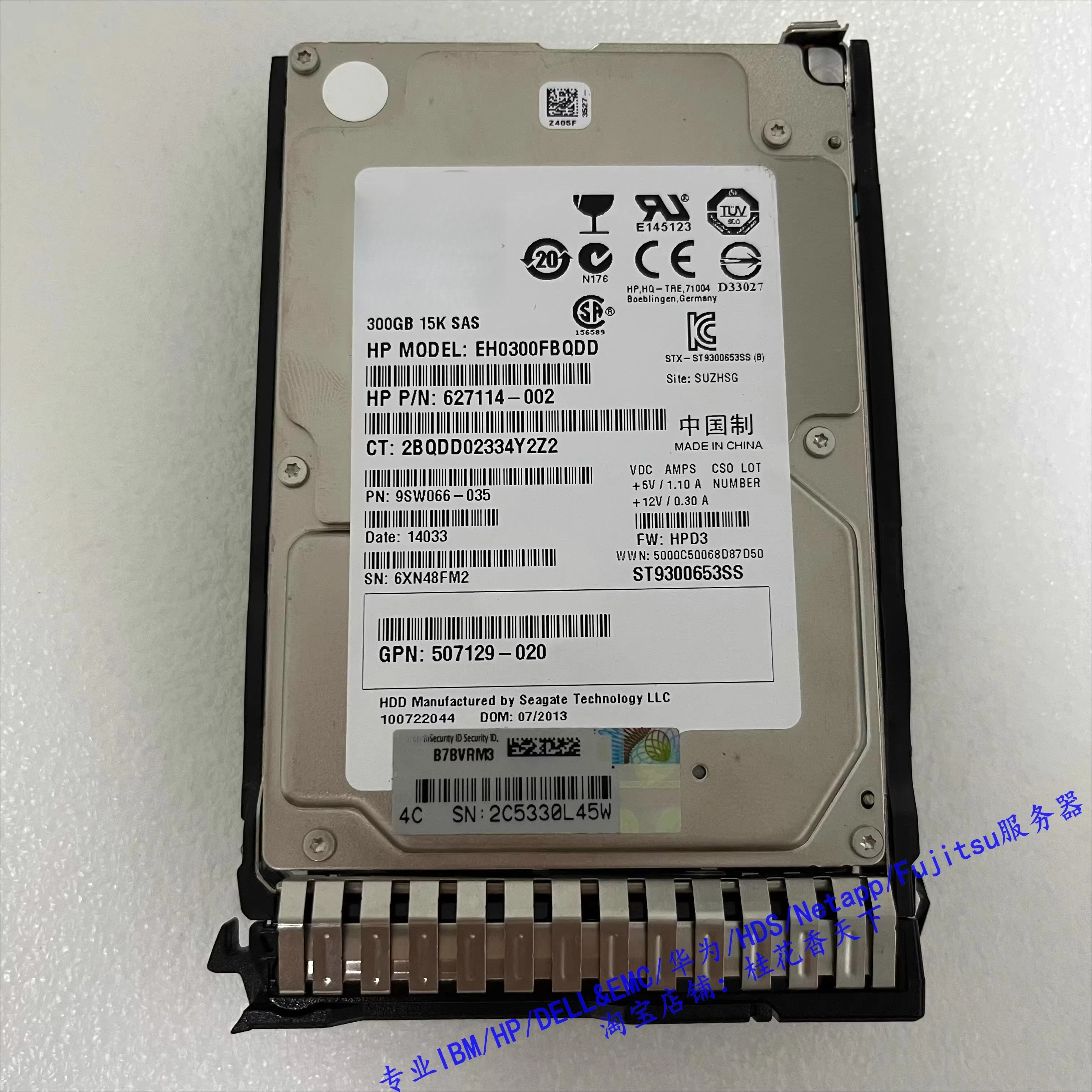 

Используется для HP 653960 -001 300G 15K SAS 2,5 дюйма 652611 -Жорсткий диск сервера B21