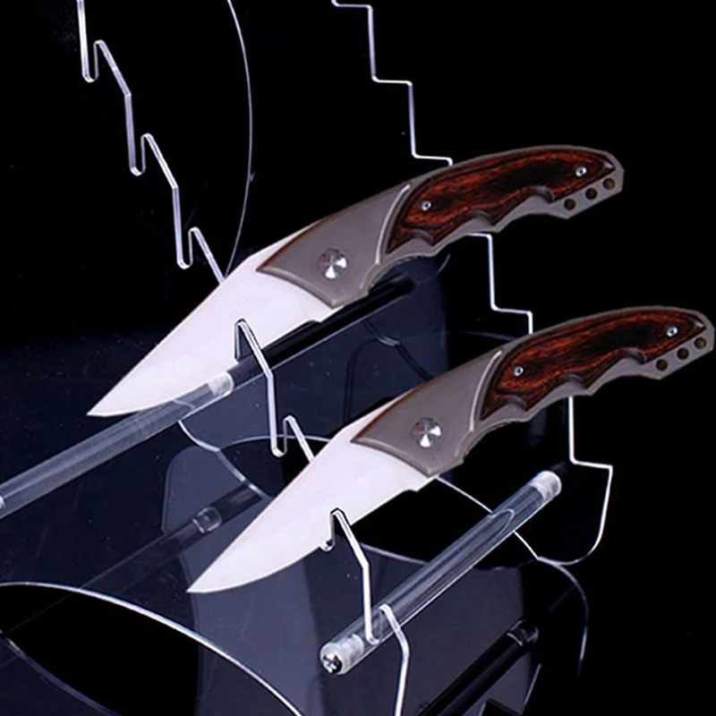حوامل عرض سكاكين أكريليك شديدة التحمل جديدة، حامل سكاكين الجيب، رف سكاكين النجاة للصيد، 3 قطع (ثمانية طبقات) #5