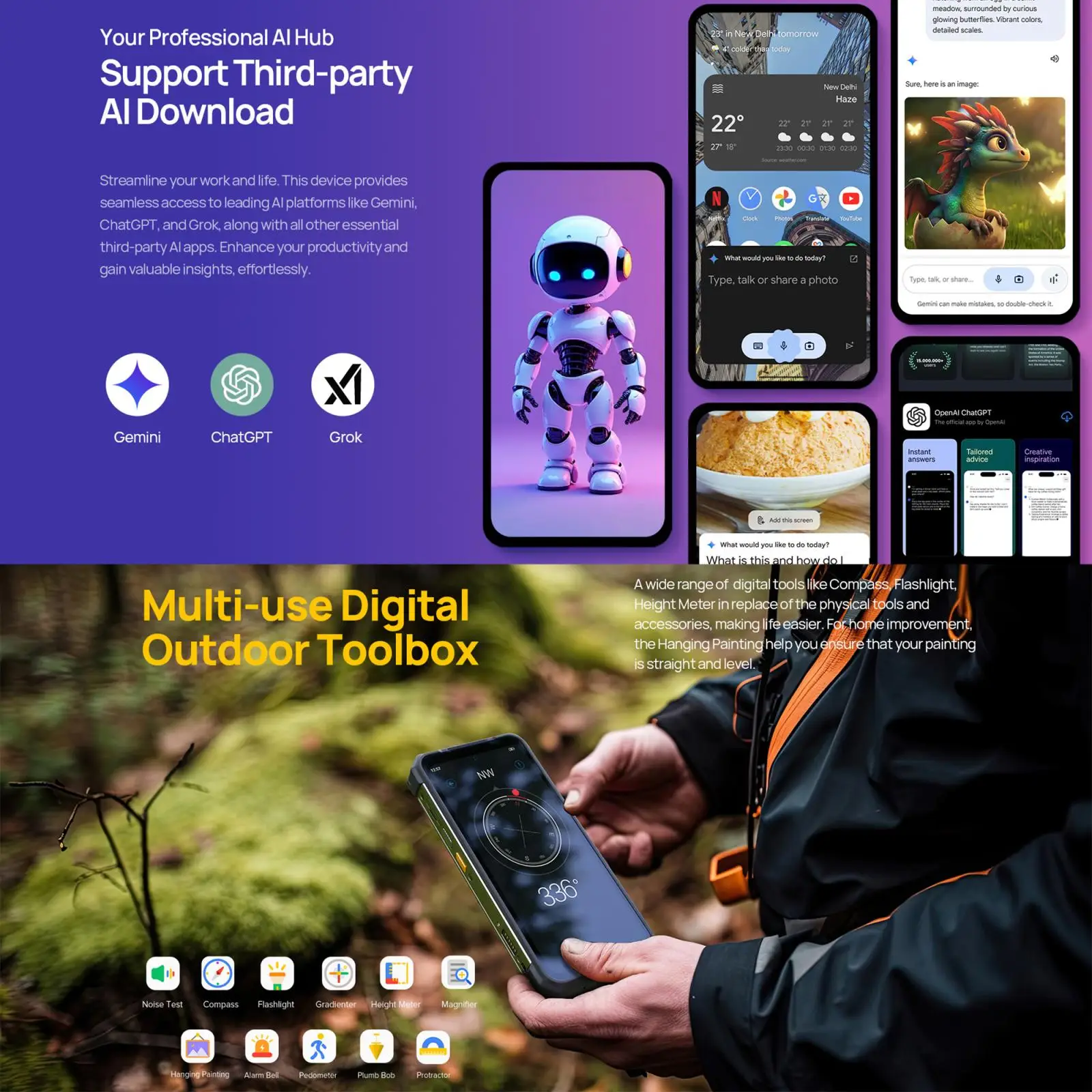 Ulefone Armor 24 Pro Rugged Phone 6.78" Android 16 12GB+256GB MediaTek Helio G200 22000mAh NFC 4G Smartphone Global Version