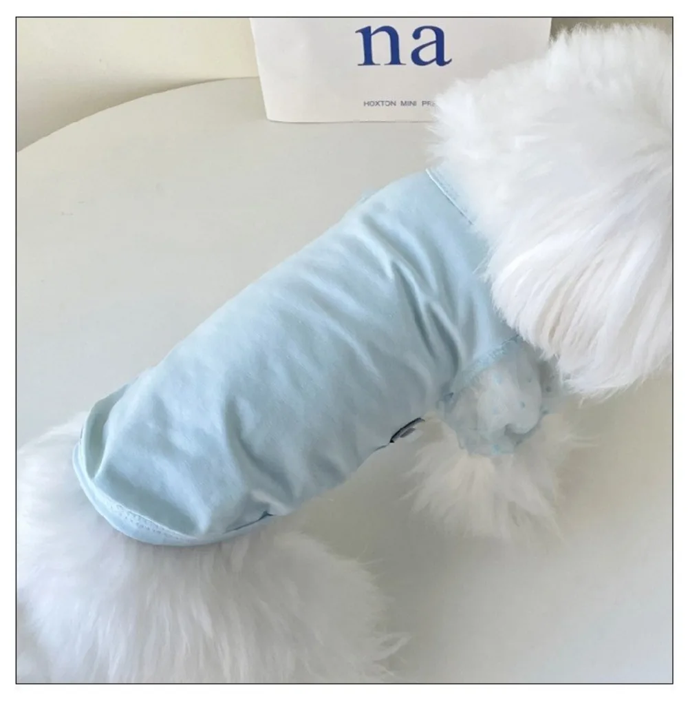 Pet Mesh Bubble Sleeve Basecoat Pet Clothing Dog T-shirt Little Dog Teddy Yorkshire Maltese Dog T-shirt Autumn/Winter Dog Vest