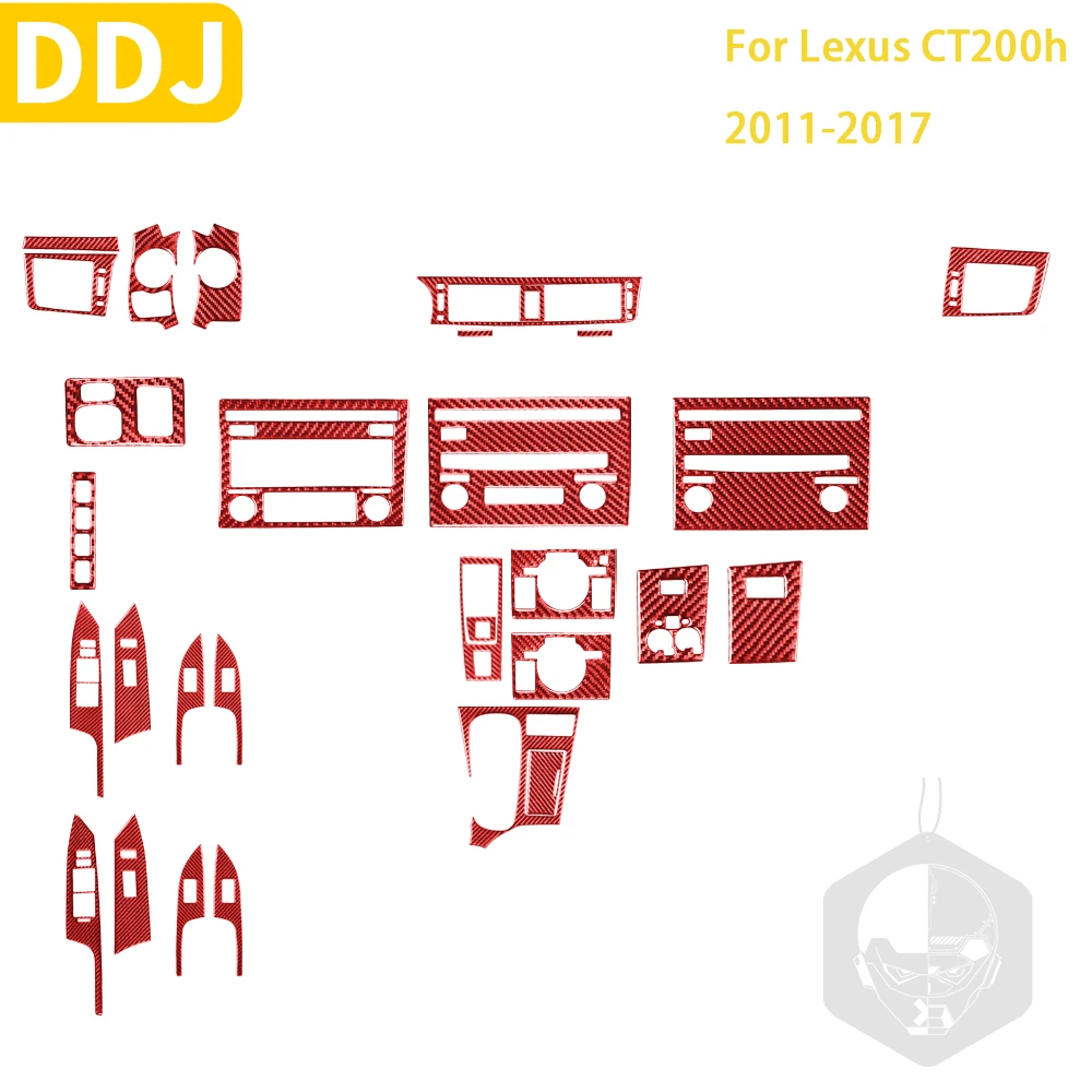 For Lexus CT 200h 2011 2012 2013 2014 2015 2016 2017 Accessories Real Carbon Fiber Interior Radio Air Outlet Set Trim Sticker