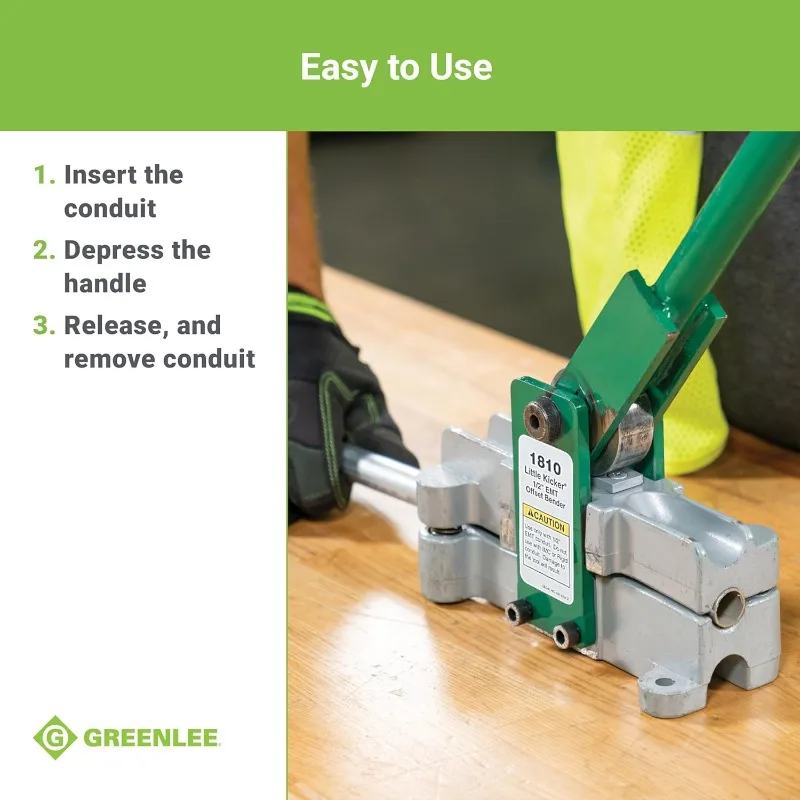 1810 جهاز ثني يدوي ليتل كيكر لقناة EMT مقاس 1/2 بوصة، فضي/أخضر #5