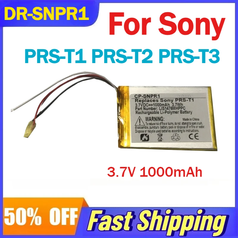 

3.7V 1000mAh DR-SNPR1 Battery for Sony PRS-T1 PRS-T2 PRS-T3 E-reader Compatible 1-853-104-11 LIS1476 LIS1476MHPPC(SY6)