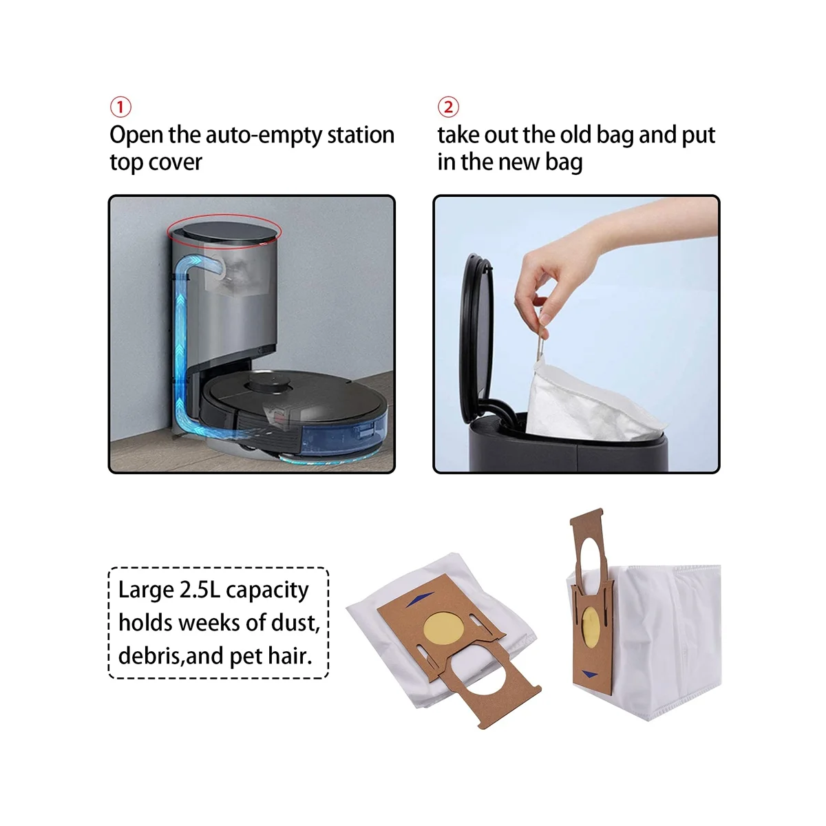 Sac à poussière pour DEEBOT T9 T9 OZMO T8 T8 Max T8 Series N8 N8 Pro, pièces d'aspirateur, accessoires