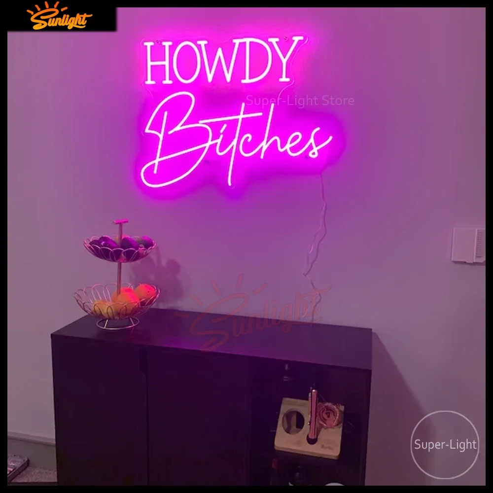 

60x45cm HOWDY Neon Sign Custom Wedding Neon Sign LED Neon Light Sign for Wall Decor Bedroom Decor Housewarming