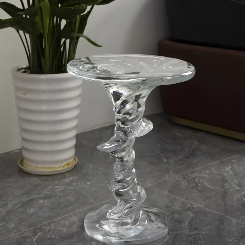 Trasparente, rotondo, tavolino da caffè, soggiorno, casa, lobby, ufficio vendite, cristallo, forma speciale, resina