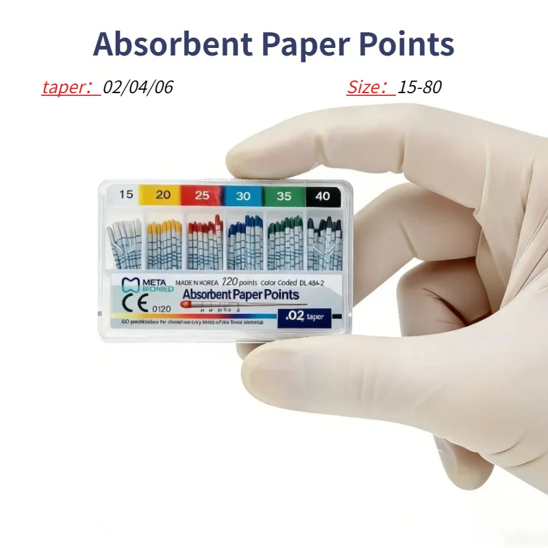 

Dental Dentistry META Absorbent Paper Points META PP Gutta-Percha Points Canal Endodontics Filling Fiber Tip Sterile Meterial