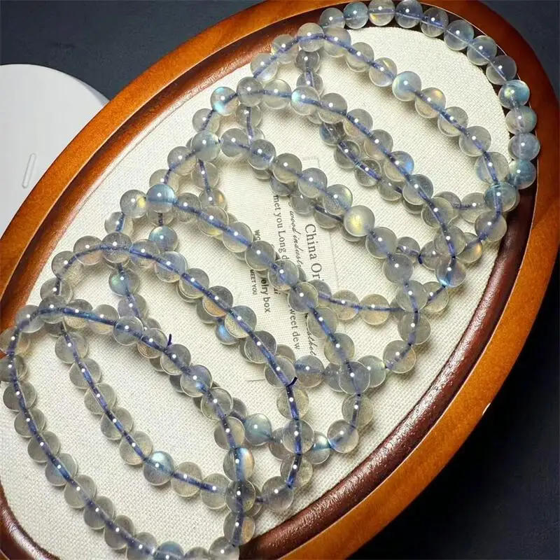 

8MM Natural Labradorite Bead Bracelet Fashion Gemstone Crystal Jewelry For Women Healing Reiki Holiday Gift 1pcs