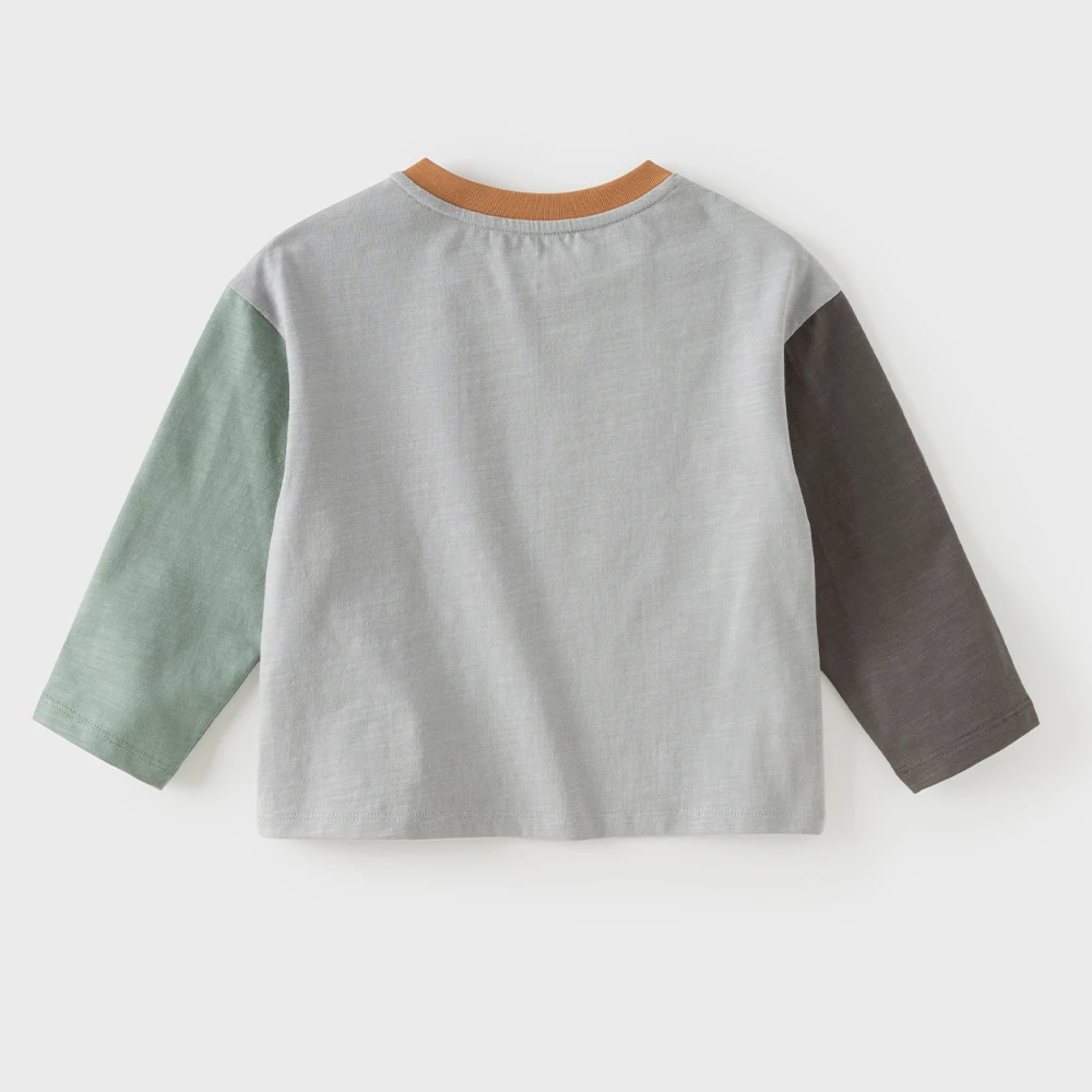 Dave Bella Children Bottom T-shirt Pullover Autumn Spring Tops Boys Pure Cotton Clothes Robot Printing Fashion Sports DB3263399