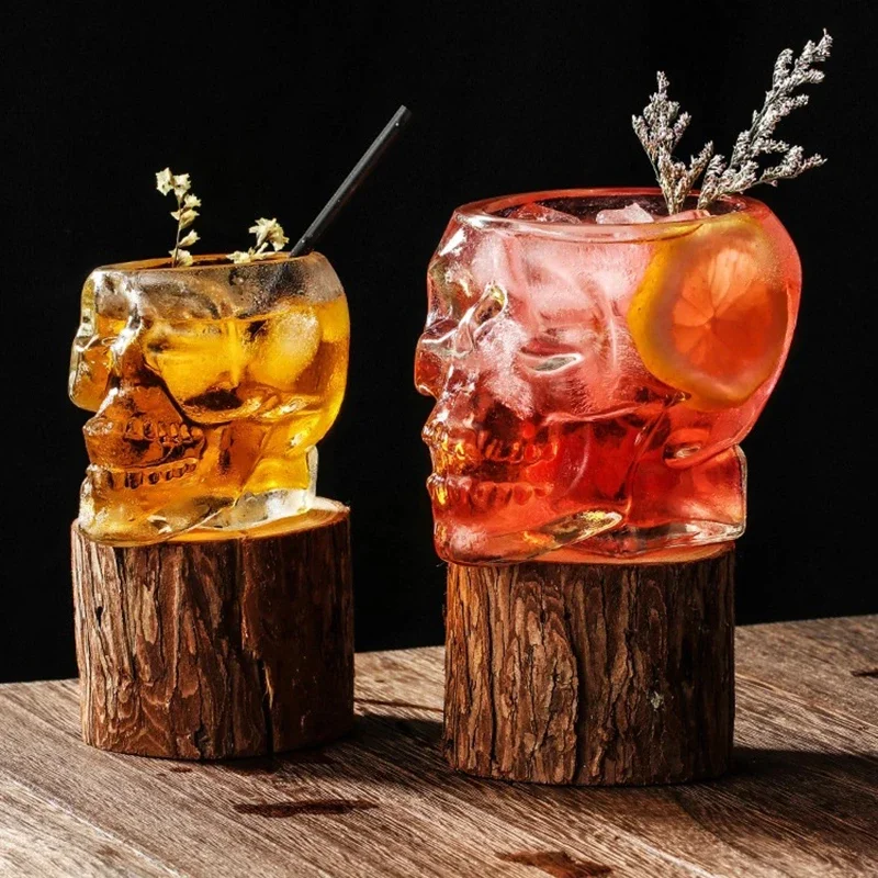 Halloween Household Skull Head Glass Teacup Transparent Crystal Coffee Juice Mug Drinking Bar Club Whiskey Wine Beer Cup