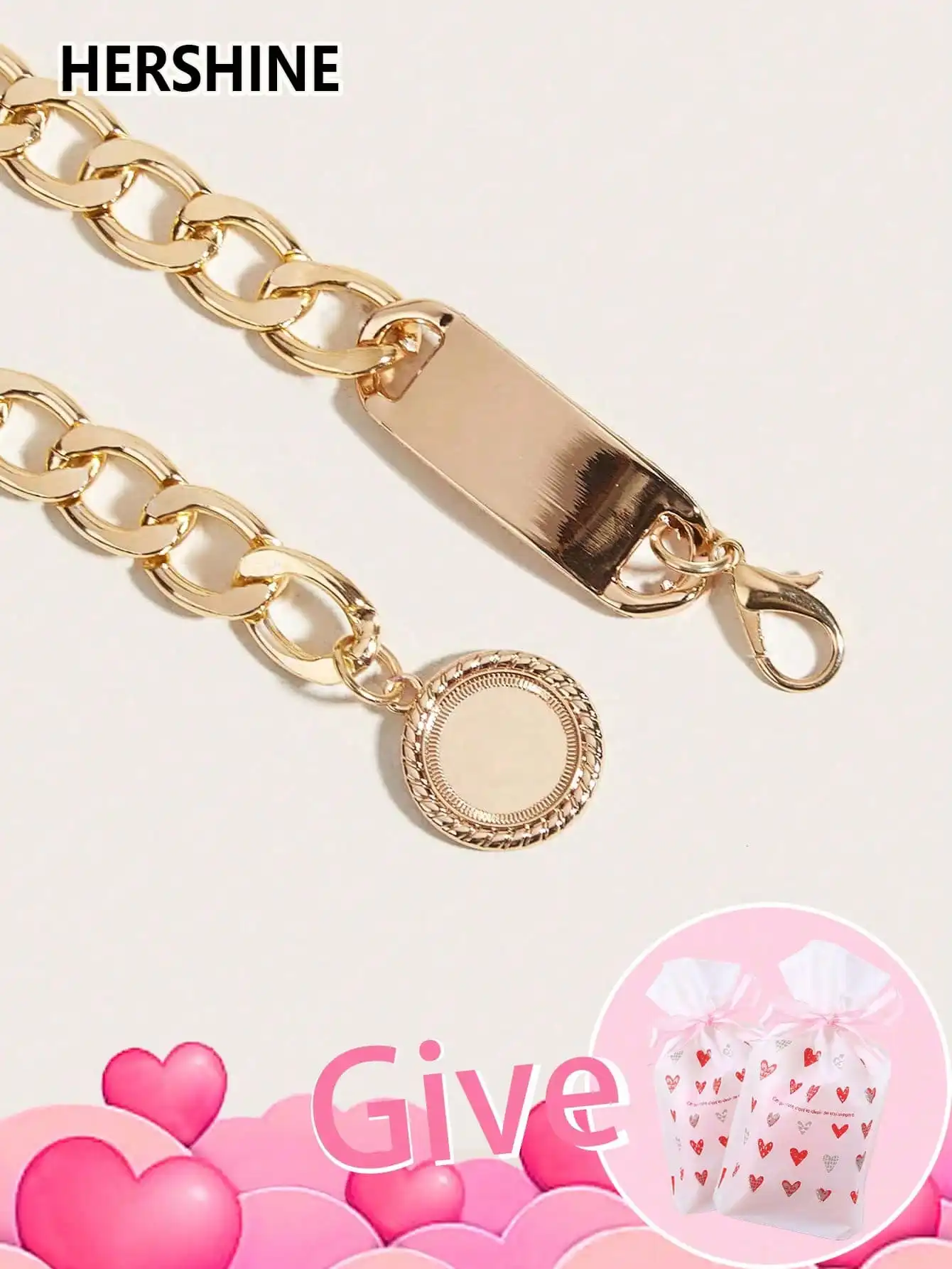 سلسلة خصر ذهبية عصرية للسيدات من HERSHINE قطعة واحدة مع حقيبة هدايا، مناسبة لفساتين المطابقة ومناسبة للحفلات