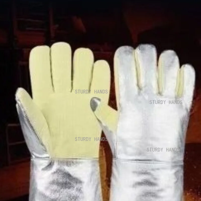 1 Pair of 500 ℃ High Temperature Resistant Gloves, PVC Gloves, Anti Scald Gloves, Heat-insulating Glove, Household Items