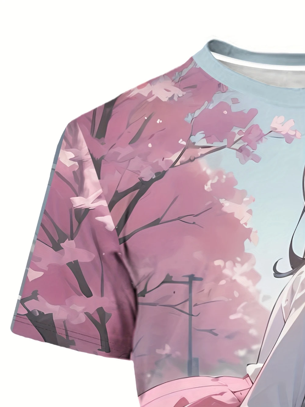 جديد الرجال ثلاثية الأبعاد أنيمي فتاة تي شيرت مطبوع ساكورا وزي مدرسي نمط عادية فضفاض تي شيرت للنزهات الصيفية هدايا الرجال