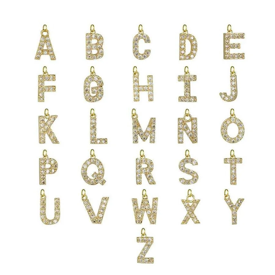Collar con colgante de 26 letras de circonita, cadena de cuentas de acero inoxidable, Micro pavimentado, joyería para mujer