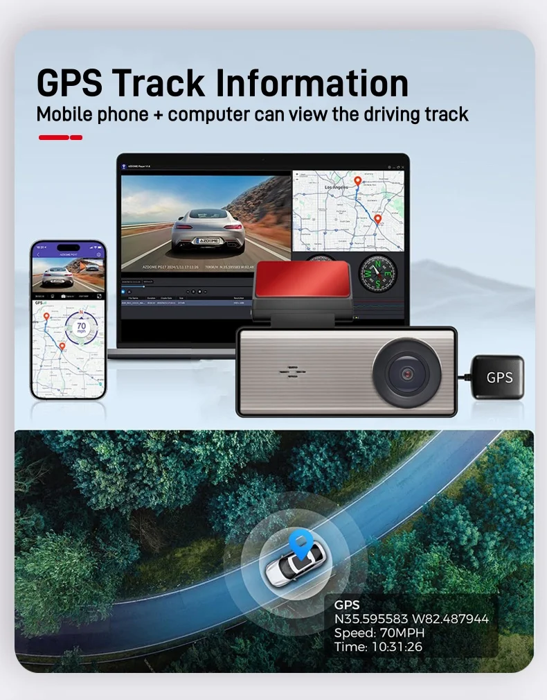 2K كاميرا سيارة عالية الوضوح عدسة مزدوجة داش كام للرؤية الليلية 24 ساعة حلقة تسجيل صندوق أسود للسيارة مسجل مركبة داشكام