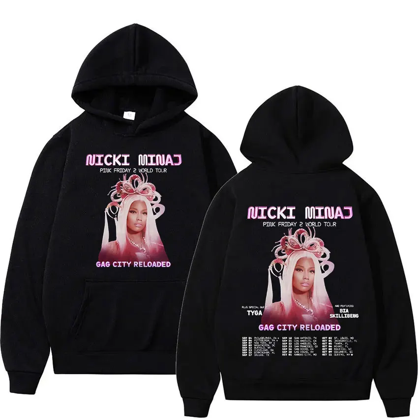 Nicki Minaj Pink Friday 2 Tour 2024 Album Hoodie Men Women's Aesthetic Vintage Fashion Oversized Sweatshirts Pullover Streetwear