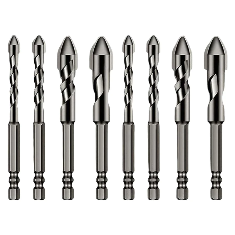 

8Pcs High Strength Oblique Head Eccentric Drill Bit for Glass Tile