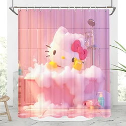 Sanrio Hello Kitty Shower Screen Sets Full girls Like Pink Setluxury Cartoon Funny Accessories Bathroom Cute Bath Curtain Toilet