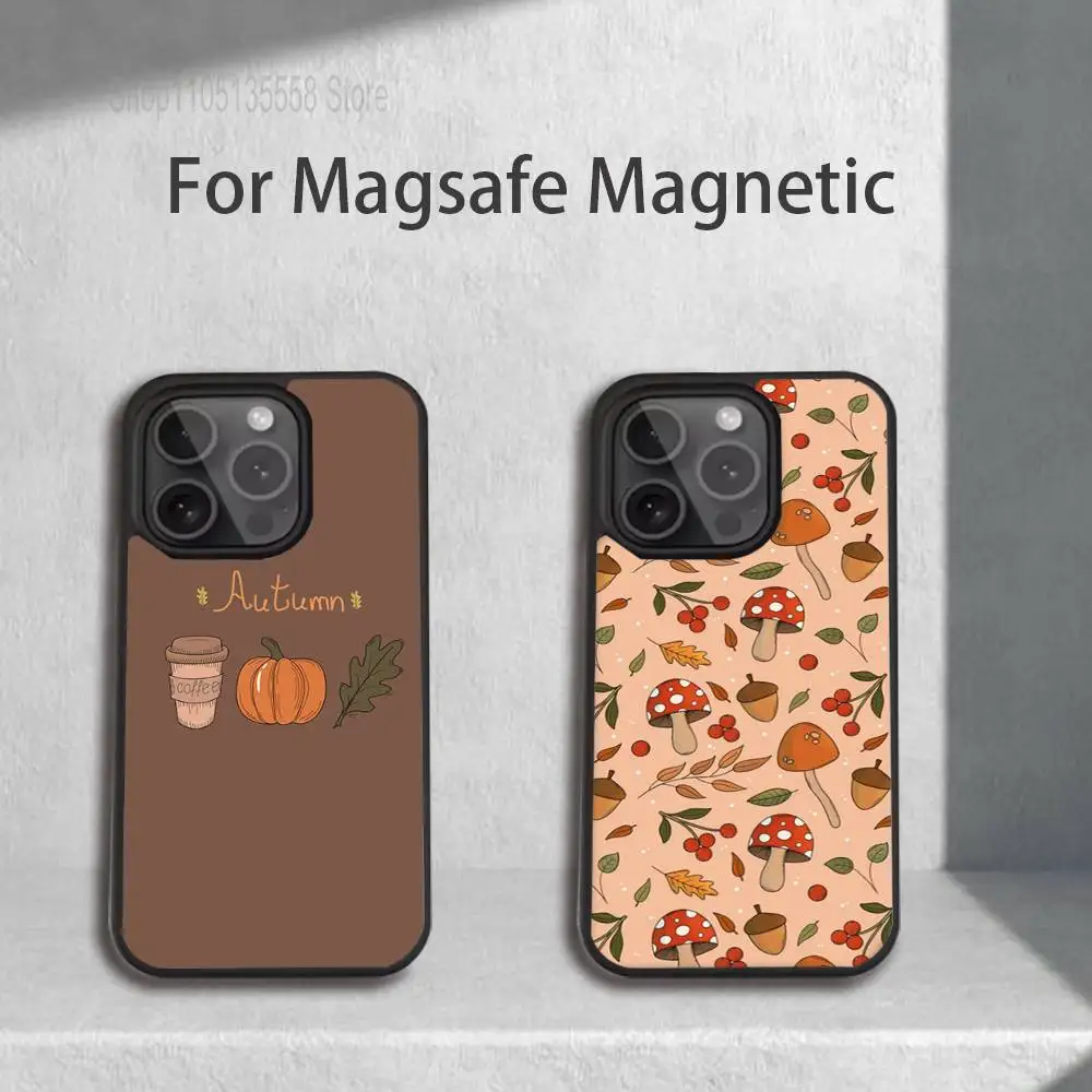 

Autumn leaves pumpkin Phone Case For IPhone 17,16,15,Pro,Max,Air,14,Plus,13,12,11 Magesafe Wireless Charge Cover