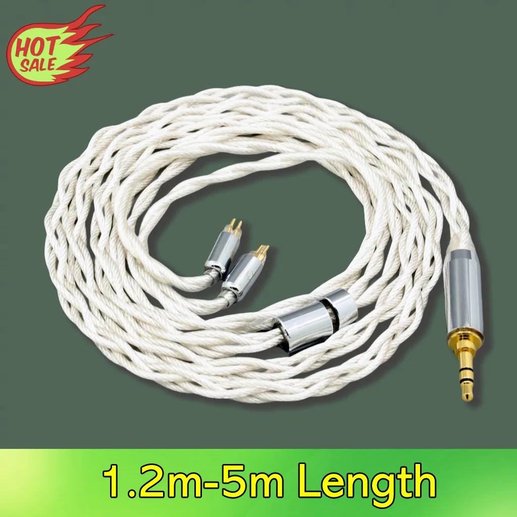 그래핀 7N OCC 실버 도금 Type2 W4r UM3RC JH13 UM3X 하이 스텝 8124용 0.78mm 2 핀 이어폰 케이블