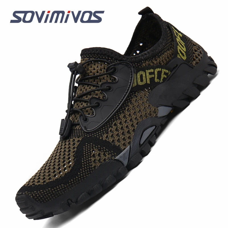 Summer Men's Casual Shoes Mesh Breathable Men's Sneakers Outdoor Slip-On Men's Shoes Lightweight Women's Wading Shoes Hot Sale