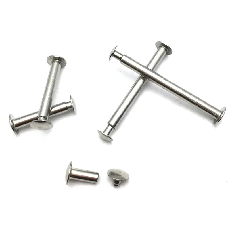 10pcs M4 304 stainless steel butt rivet Album screw Semi-hollow set mother and child rivets 25~40mm Length