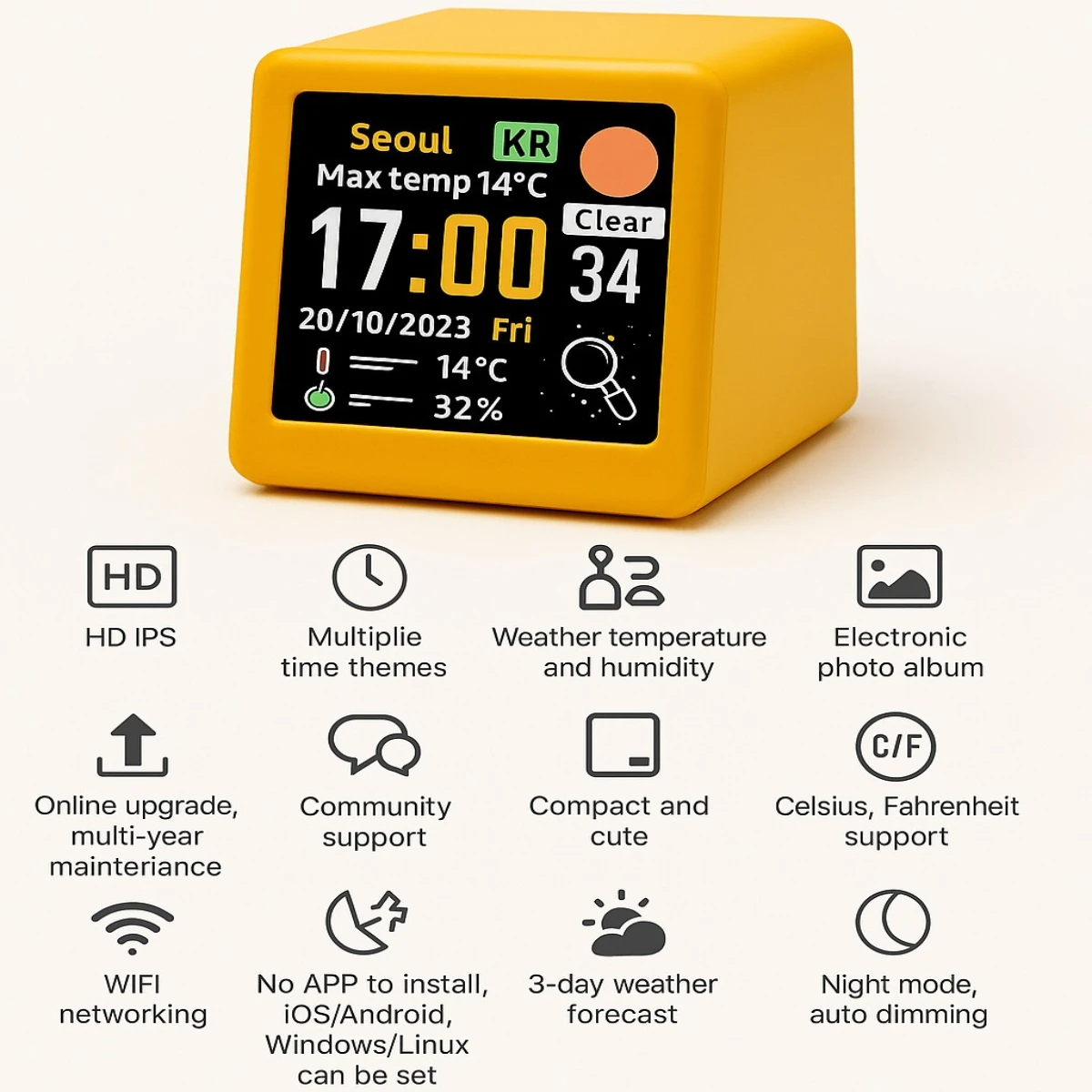 Reloj Digital Meteorológico de - Cool Office Tech Gadgets reseña y precio