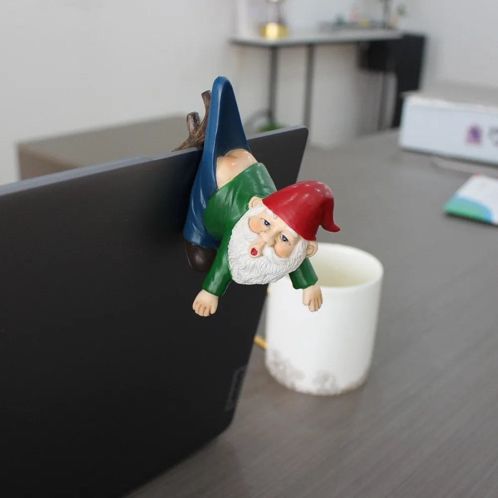 الإبداعية مضحك صغير جنوم تمثال معلق الراتنج الكرتون قزم مصغرة النحت نابض بالحياة قزم السراويل قلادة في الهواء الطلق فناء #3