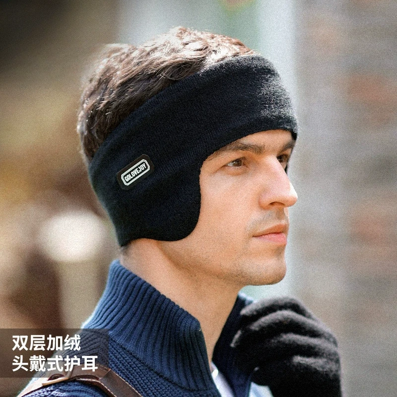 Winter Skiing Earmuffs Men Outdoor Sports Riding Windproof Double Layer Warm Headwear Earmuffs Ear Warmers Hair Band