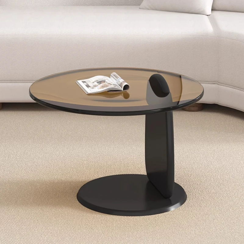 Round Center Table Glass Aesthetic Room Furniture Corner Tables Side Home Coffee Living Low Hospitality Tisch Hall Luxury image 5