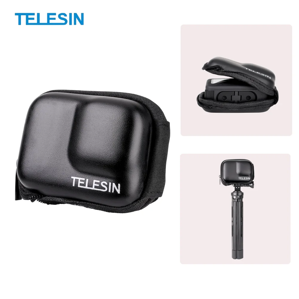 

TELESIN Mini Storage Protection Bag for GoPro Hero 12 11 10 9 Half Open Quick Release Carrying Case Action Camera Accessories