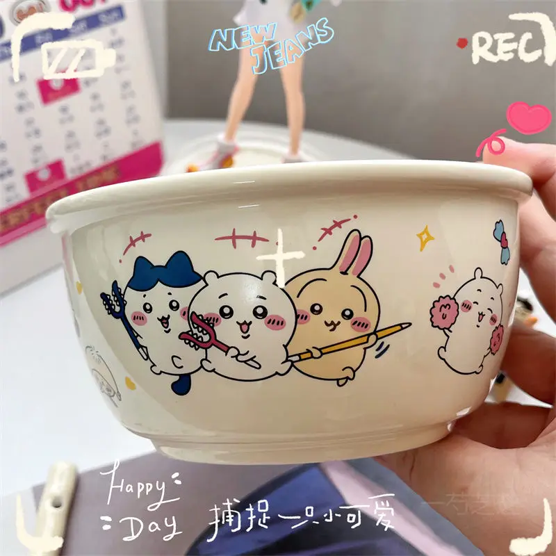 Chiikawa Cute Cartoon Ceramic Instant Noodles Bowl Set - Home Dinnerware Collection Internet Celebrity USAQI Gift Idea view 3