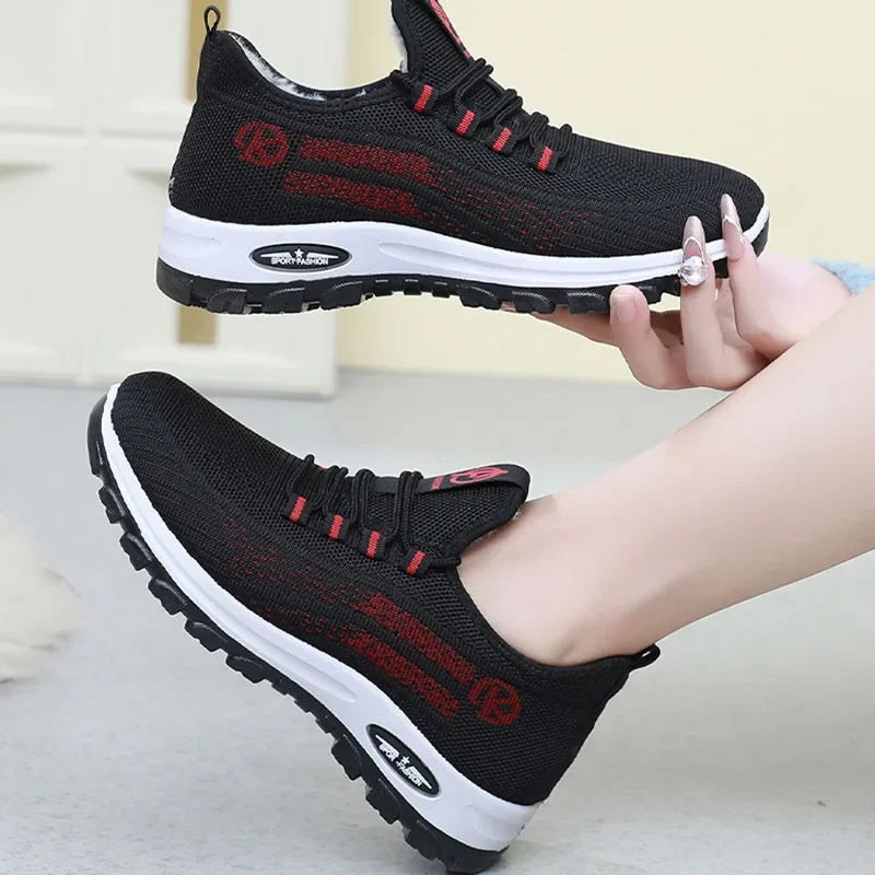 Soft Soles Anti-slip Functions Cotton Shoes Walking Shoes, Casual Shoes, Mother's Sports Shoes Fleece Lining Warmth