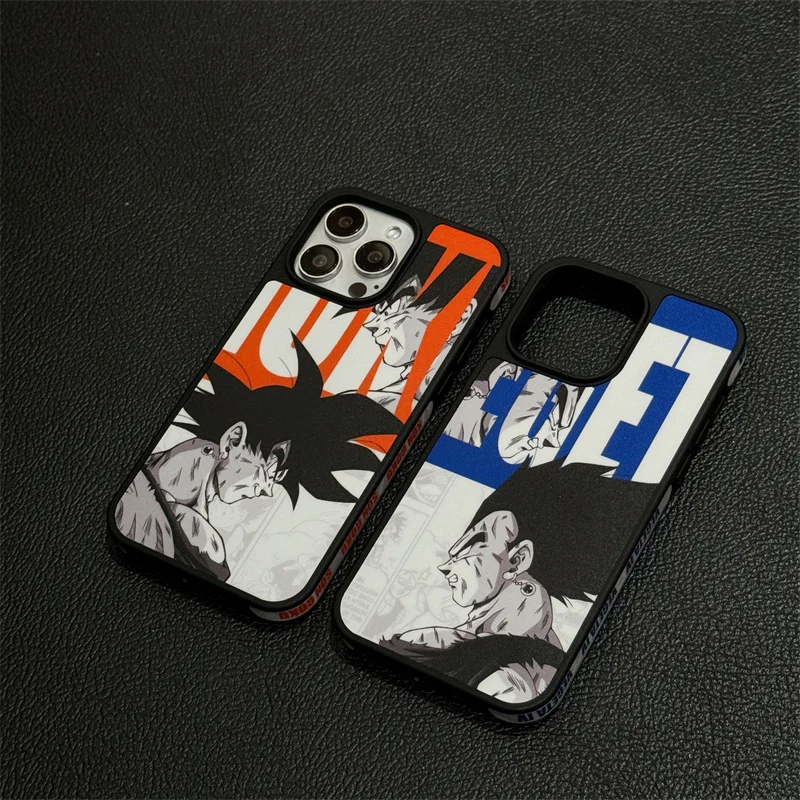 Luxury Dragon Ball Vegeta Goku Shockproof Case For iPhone 17 16 15 14 13 12 Pro Max Cartoon Anime Shockproof Protective Cover