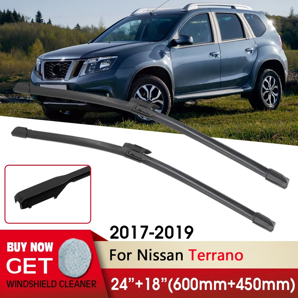 

Car Wiper RHD & LHD Front Wiper Blade 24"+18" For Nissan Terrano 2017 2018 2019 Windshield Windscreen Front Window