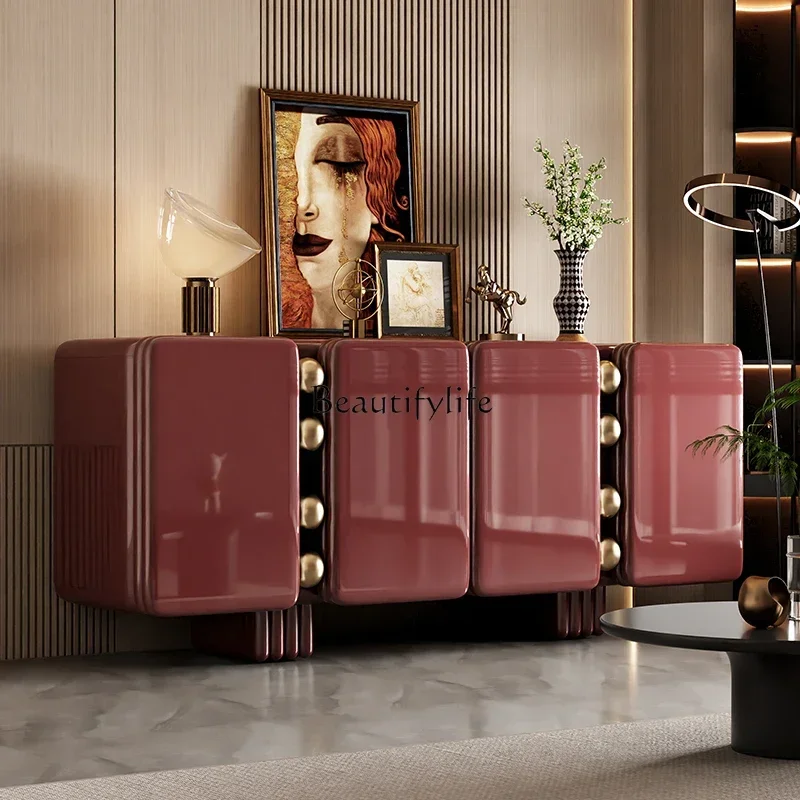 

ld25 Italian minimalist entrance cabinet, advanced modern home partition cabinet, light luxury solid wood