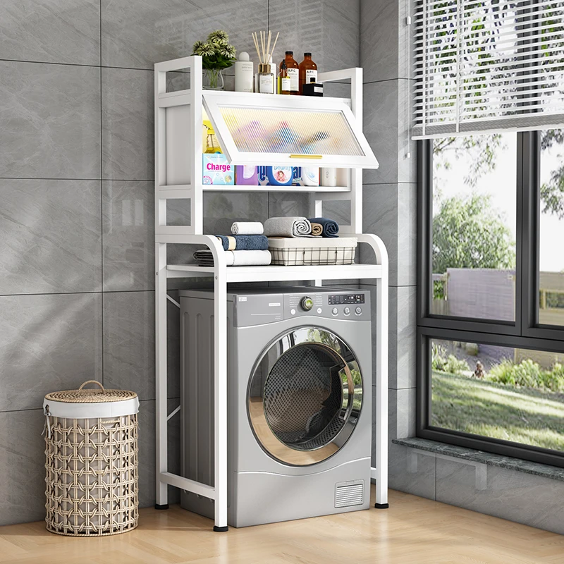 

Washing machine rack Balcony drum Washing machine Above sunscreen locker Bathroom multifunctional washing machine rack