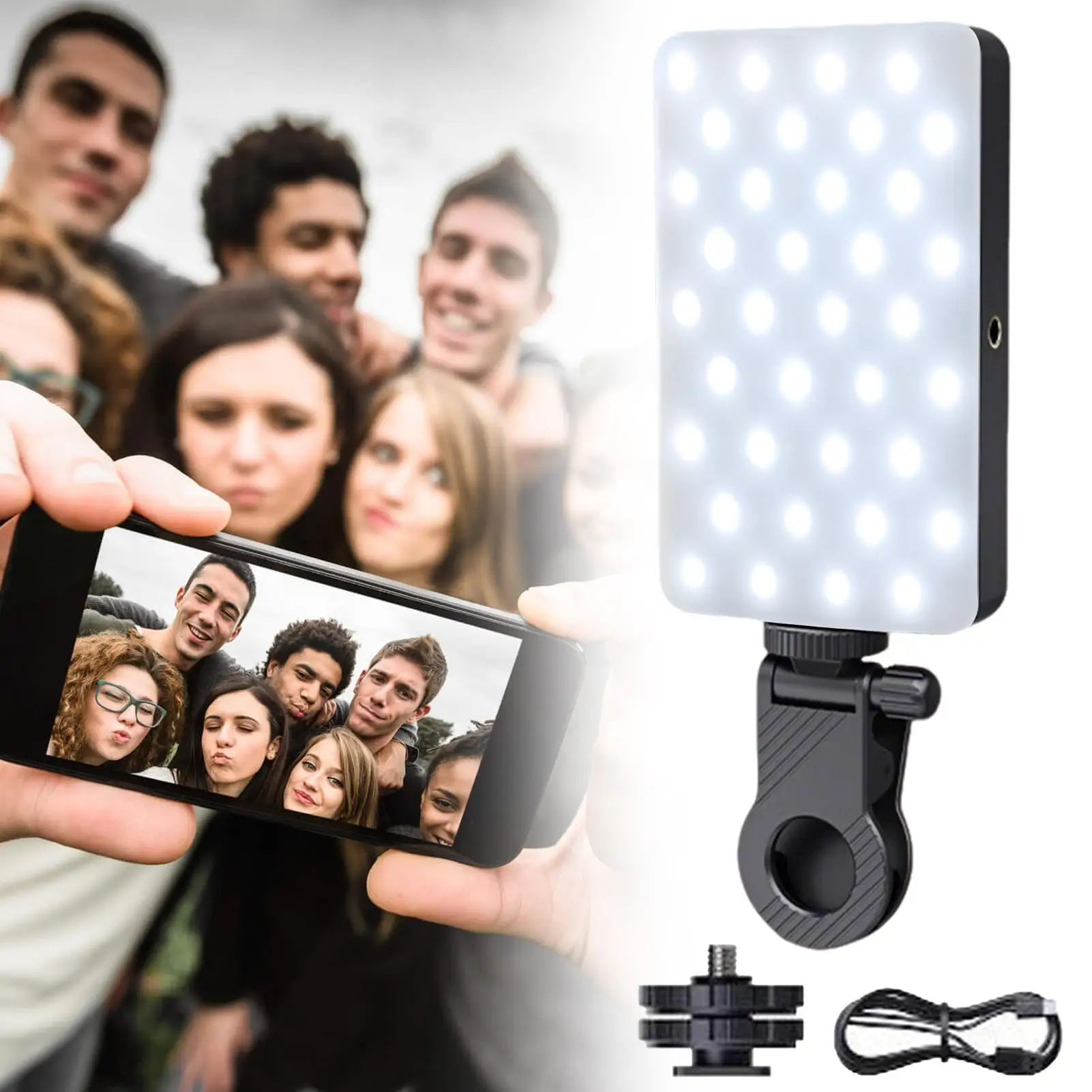 60 LED RGB Video Light Phone Fill Light Rechargeable Portable Lanterns Ajusted 3 Modes 2500-6500K Portable Selfie Lighting ﻿