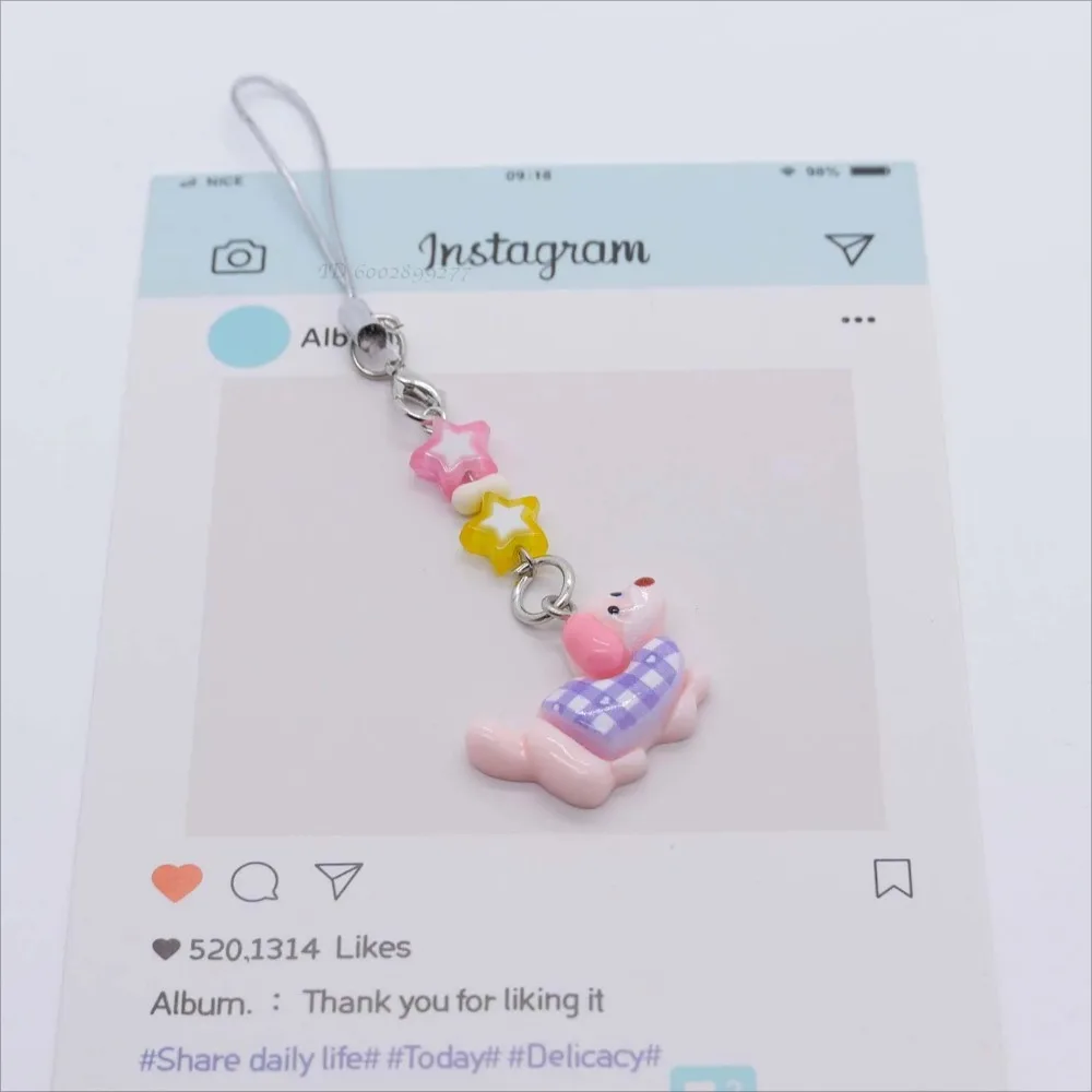 Cute Cartoon Dachshund Phone Strap Keychain For CDD Camera Backpack For AirPods Headphone Anti Loss Charm DIY Accessories